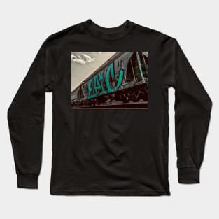 Urban Adventures - Epic color pop *Grayscale and teal Long Sleeve T-Shirt